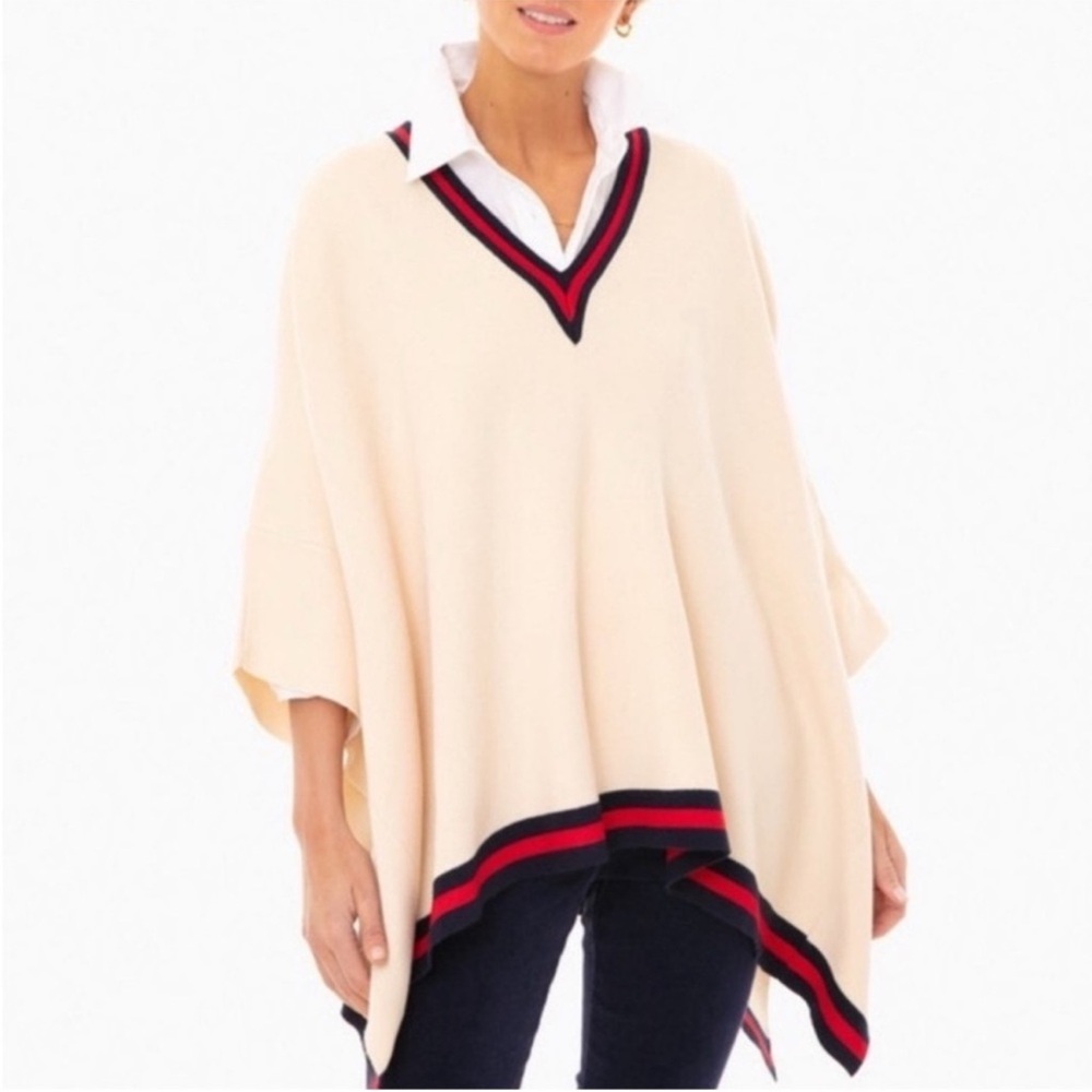 Tuckernuck Camden Soft Knit Poncho Varsity V-Neck